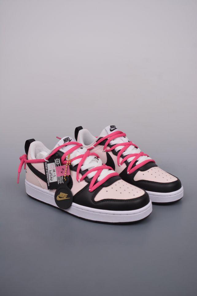 Nike Court Borough Low 2树莓果酱 厚底 防滑耐磨低帮板鞋 GS粉色